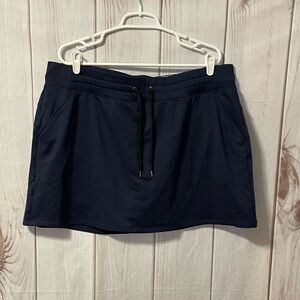 Plus Womens Tek Gear Athletic Weekend French Terry Skort Navy Blue 1X Pocket NEW